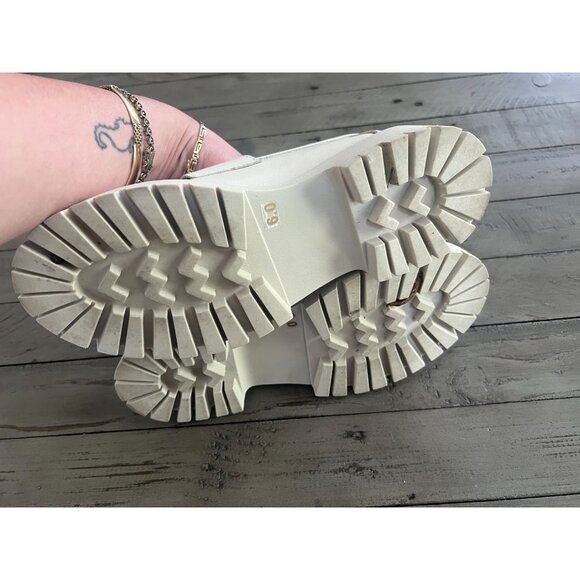 Steve Madden Lawrence White Bone Leather Chunky Platform Loafers Size 6 - Picture 9 of 9